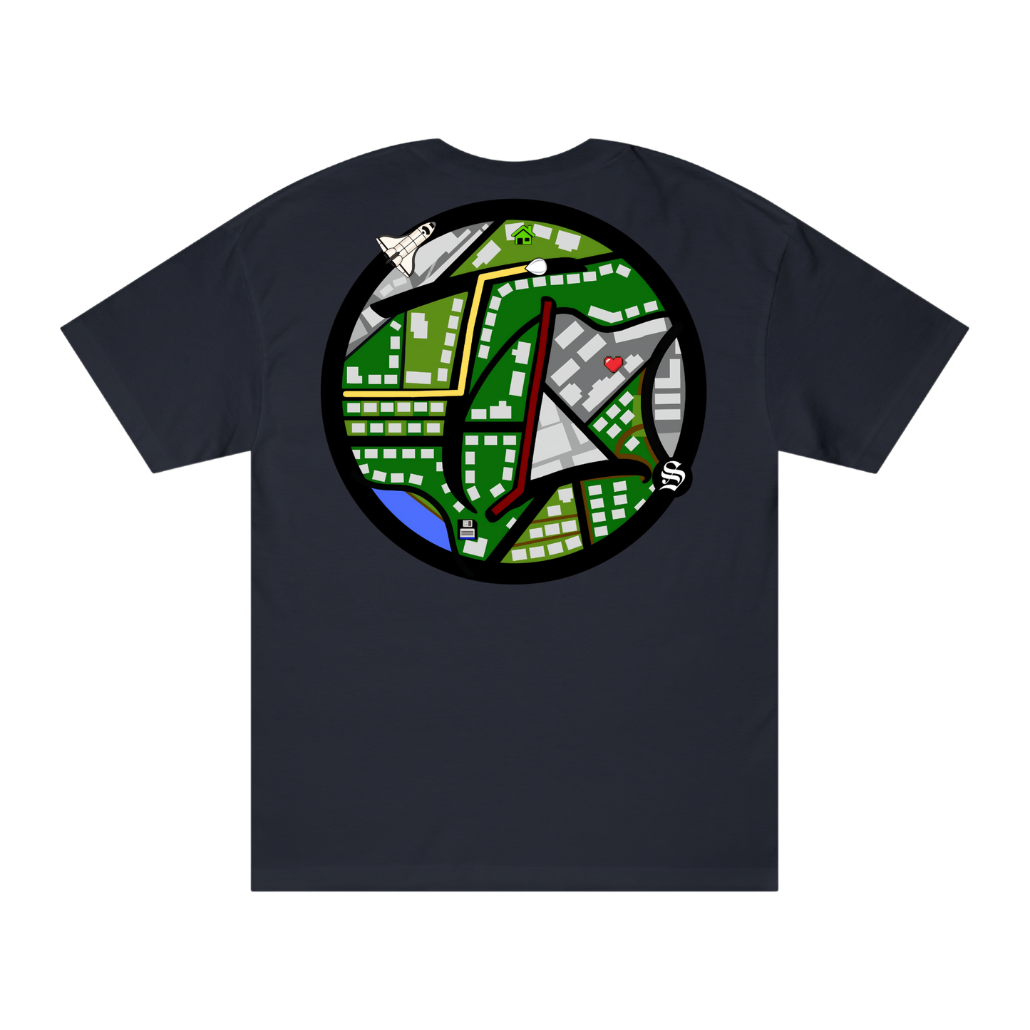 Threadzlocos Mini Map White T-Shirt